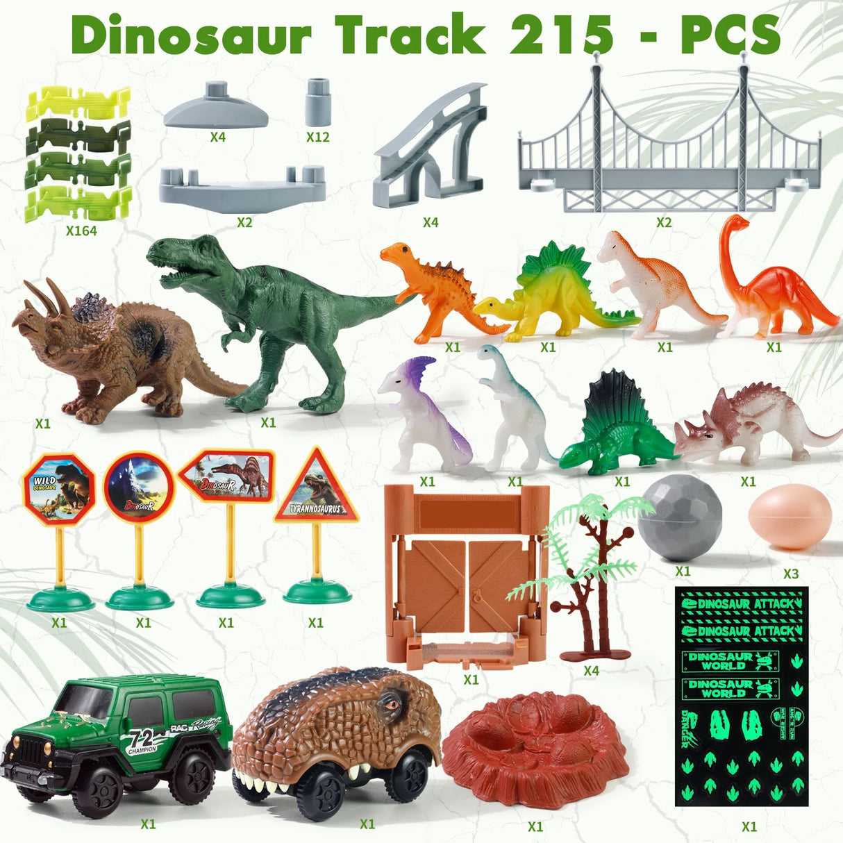 Dinosaur Adventure Track Deluxe - 215 PCS