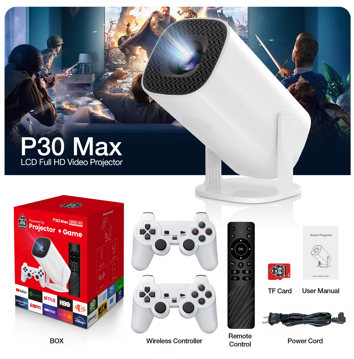 GameVision Pro Max - Console de Jeu & Projecteur Tout-en-Un