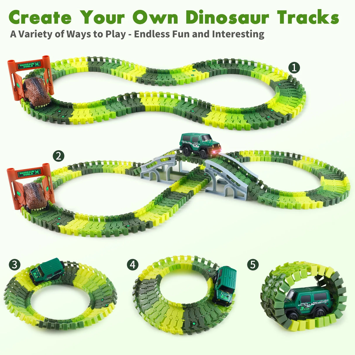 Dinosaur Adventure Track Deluxe - 215 PCS