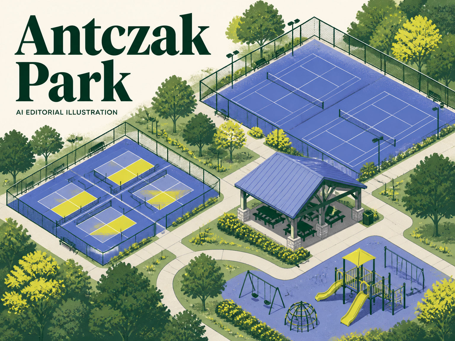 AI-generated editorial illustration for Antczak Park