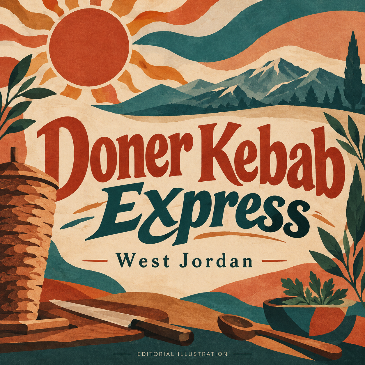 AI-generated editorial illustration for Doner Kebab Express